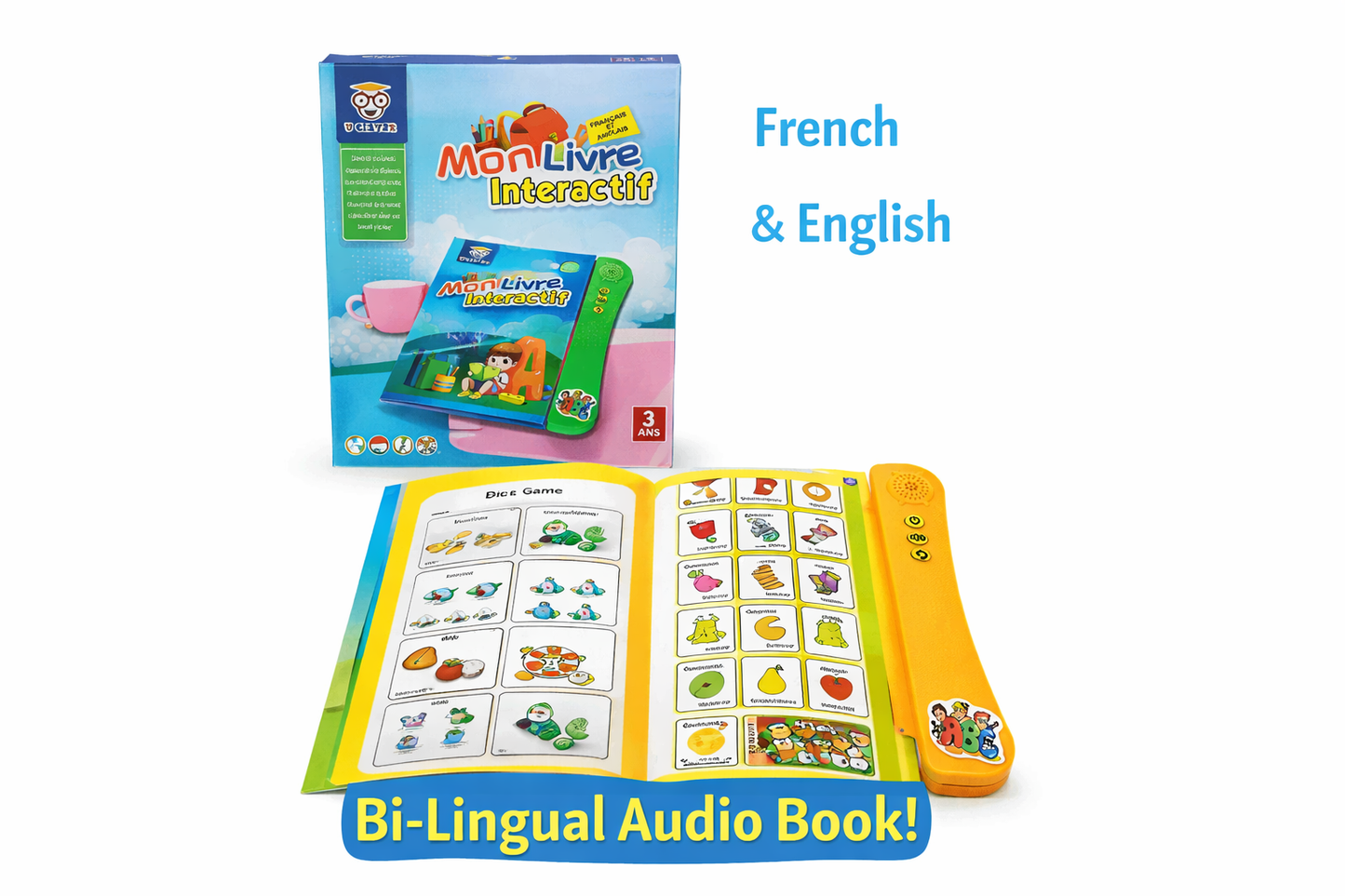 Mon Livre Interactif – Bilingual French & English Learning Book for Kids (3+)