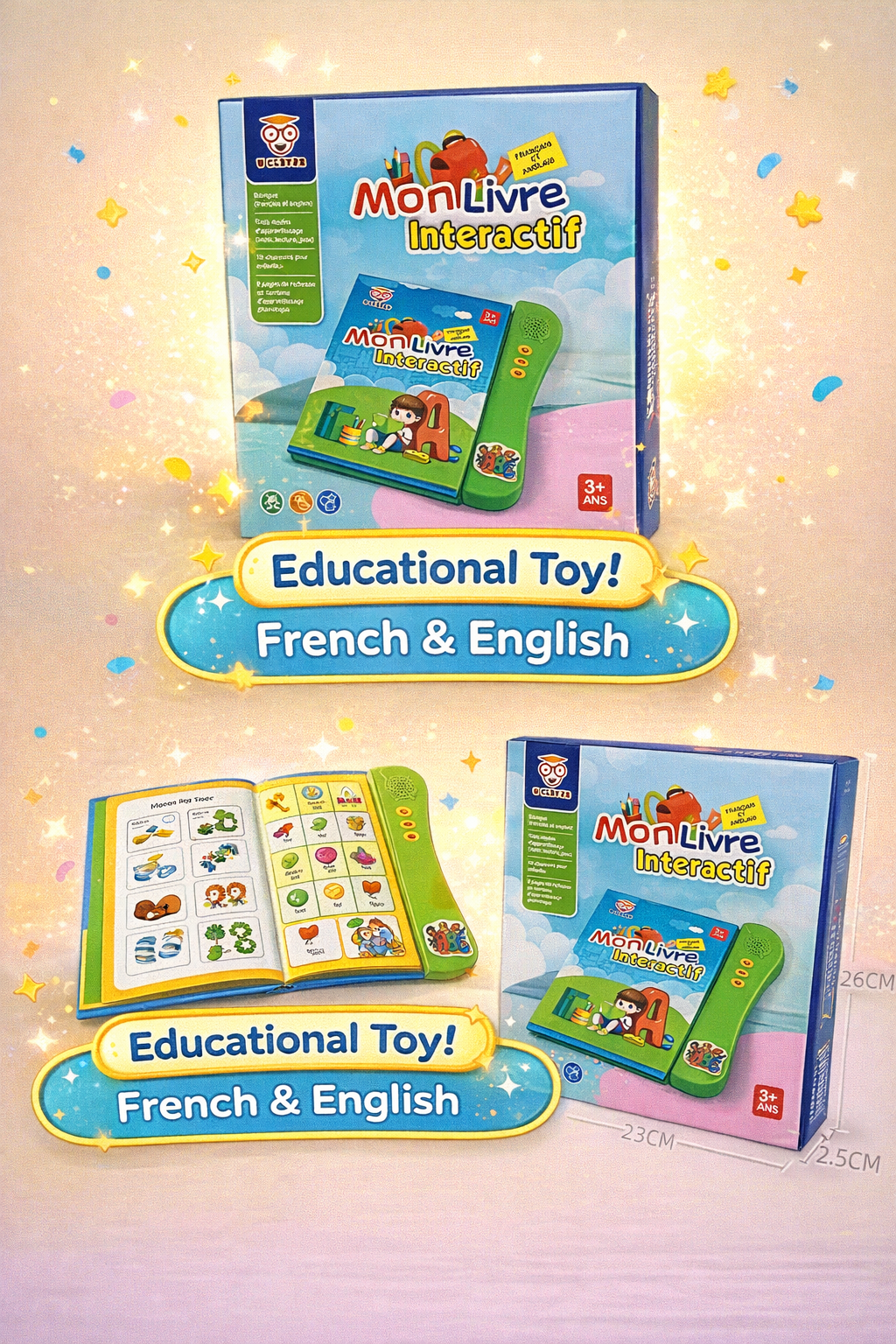 Mon Livre Interactif – Bilingual French & English Learning Book for Kids (3+)